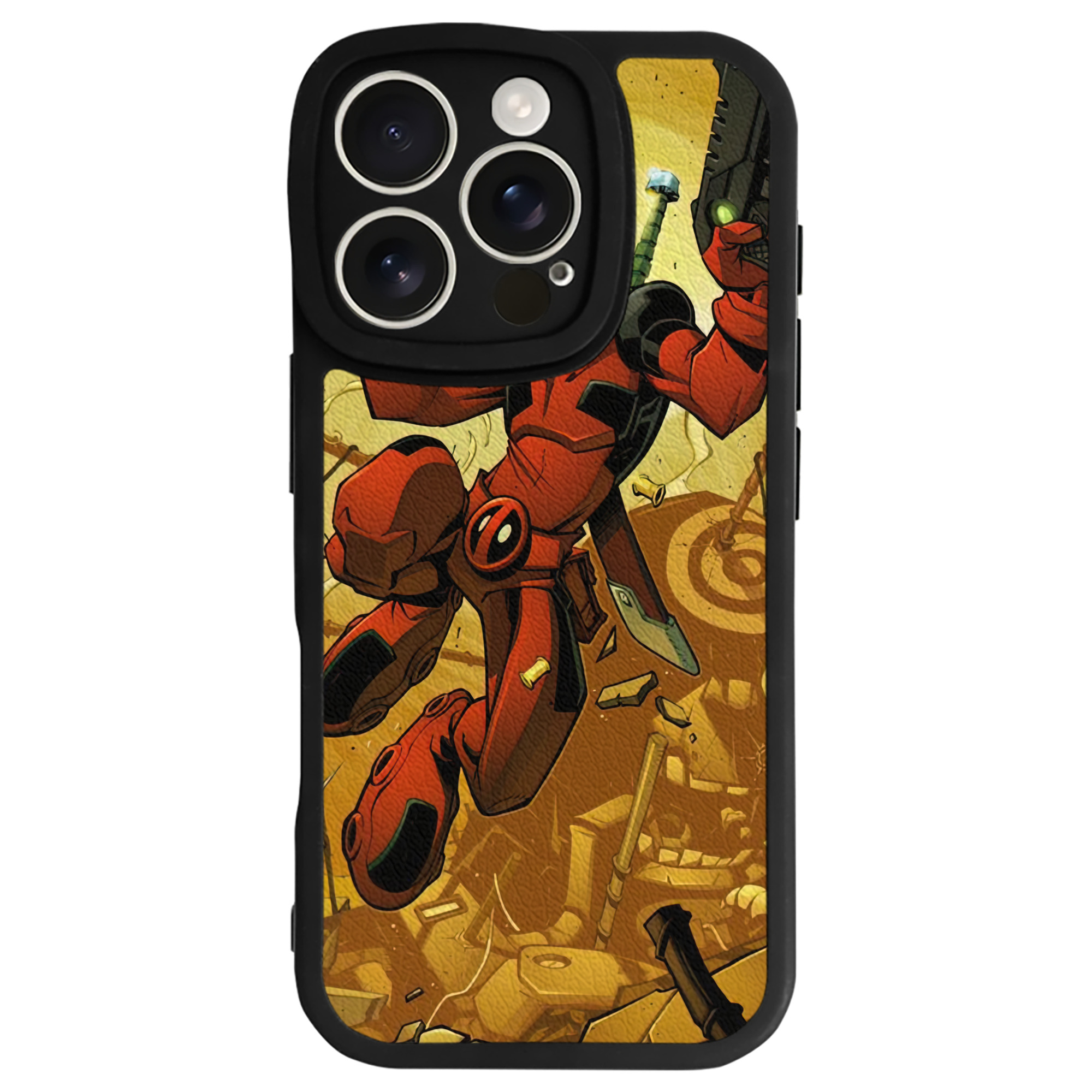 （画像用） Deadpool デッドプール 【iPhone 16シリーズ対応】シリコンスマホケース（レザー調） 材質：シリコン